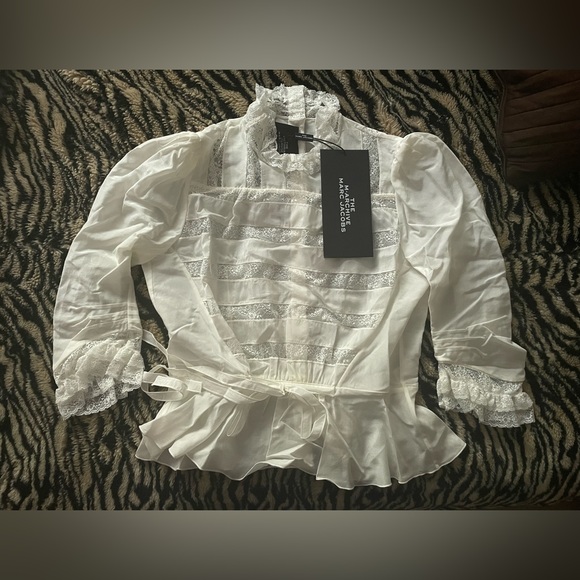 NWT Marc Jacob’s The Marchive Victorian Lace Silk-Blend Blouse Size 2 - Picture 7 of 7